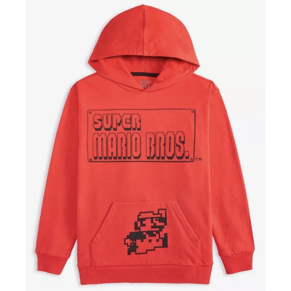 Epic Threads Boys' Red Super Mario Bros Hoodie,  XL, NWT